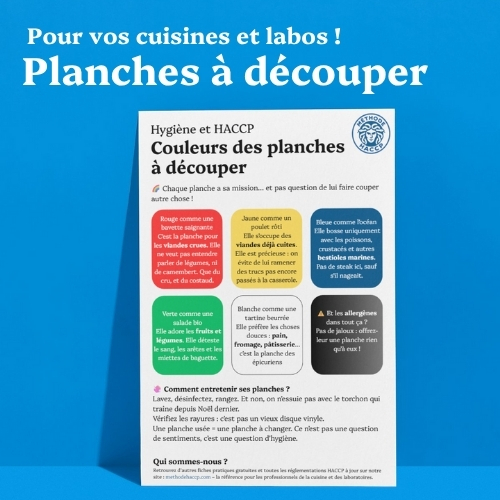 Affiche HACCP gratuite : les couleurs des planches à découper
