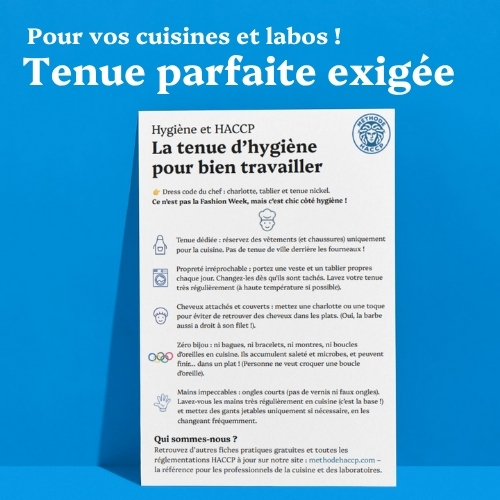 Affiche HACCP gratuite : la tenue d'hygiène pour travailler